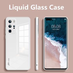 Liquid Tempered Glass Fodral för Huawei P50 P40 PRO Plus P30 MATE 20 30 Pro Honor 50 X10 Mobiltelefonlins Skyddskåpa