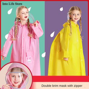 子供の雨コート子供女の子男の子の男の子の長いポンチョ防水児のボディ黄色の長さのジャケットスーツの服ギフトのアイデア