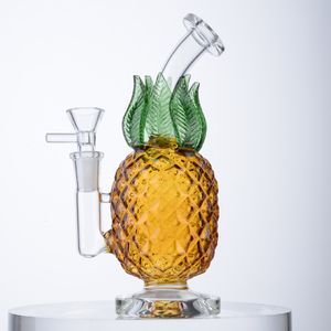 Znajdź podobne Unikalne 8-calowe ananas Bong Recycler Heaven Faisahs 14mm Kobiece Złącze 5mm Grube Szkło Bubbler Bongs DAB Oil Ratunki żółte zielone rury wodne z miską