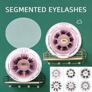 Maquiagem para os olhos Agrupamentos de cílios DIY Segmentados Extensão de cílios postiços Efeito 3D Cílios individuais Vison falso Feito à mão Cílios de volume natural