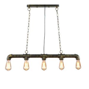 Industrial Vintage Style LOFT Water Pipe Pendant Lamps 5-Light Hanging Ceiling Chandelier Edison Personalized Fixture Lighting 110-120 V For Dining Room