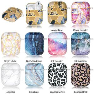 Luxury coloful Universal Marble geometry TPU earphone Case For Airpods 1 2 Full Protective Cover Airpod 1st 2nd Generation Shockproof Covers