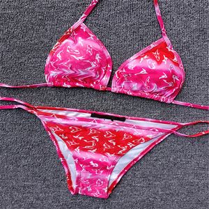 2022 Volle Buchstaben Gedruckt Bikini Sets Sexy Frauen Bademode Designer Split Badeanzug Elastische Weiche Schwimmen Anzug Für Urlaub Asiatische größe S-XL 3396