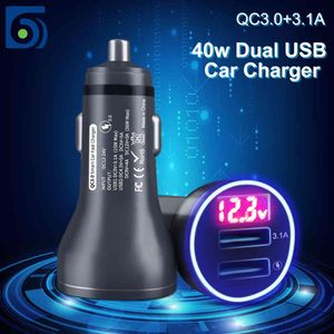 Byscoon 40W Dual USB dla 4.5A Adapter telefonu w akcesoriach samochodowych Szybka ładowarka samochodowa