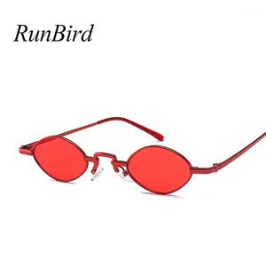 Sunglasses RunBiRD Small Oval Women Men Vintage Brand Designer Red Brown Pink Sun Glasses Metal Frame UV400 Gafas De Sol R