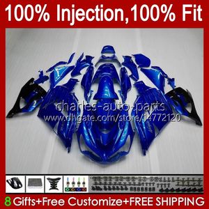 Injection Fairings For KAWASAKI NINJA ZZR 1400 CC ZX 14R 14 R ZZR1400 06-11 4No.15 ZX14R 06 07 08 09 10 11 ZZR-1400 ZX-14R 2006 2007 2008 2009 2010 2011 OEM Bodys glossy blue