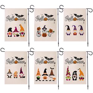 Halloween Double Sided Printing Garden Linen Banner Flags for Home Courtyard Decoration Festival Banner Flag