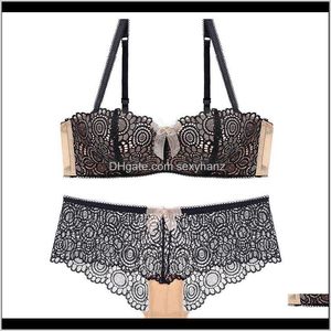 Bras Sets Sexy Push Up Briefs Romantic Lace Wireless Cup Young Girl Bra Set White Tube Top Design Underwear Thin Lingerie Qi5Eo 2Qe1Y