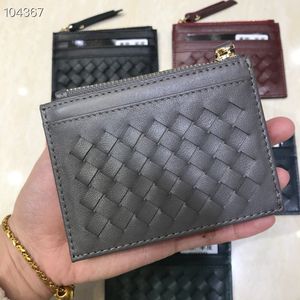 2021 Luxury Design Genuine Leather coin purse for men sheepskin Zipper Around short Wallet mini bags fashion card holder Famous bag gift box lover