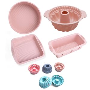 Yapışmaz Silikon Kek Kalıp Bakeware Pan Kalıp Yuvarlak Kare Dişli Şekli Muffin Mus Mutfak DIY Pişirme Aracı