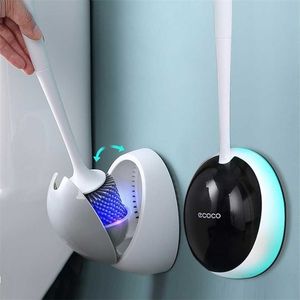 Silicone Toilet Brush For WC Accessories Drainable Toilet Brush Wall-Mounted Cleaning Tools Home Bathroom Accessories Sets 211215