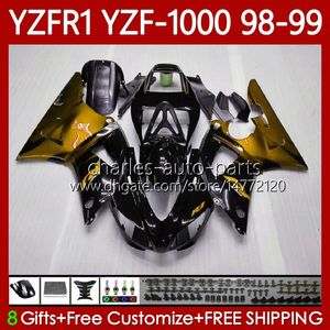 Wholesale golden motorcycles for sale - Group buy Motorcycle Bodywork For YAMAHA YZF R1 YZF1000 YZF R CC Bodys No YZF R1 CC YZF YZFR1 OEM Fairing Kit Golden flames