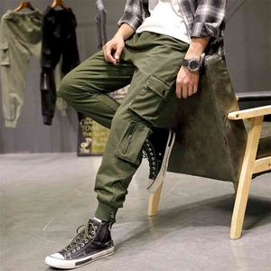 Plus Size Multi-bolsos Calças de carga Homens Streetwear Baggy Jogger Ankle-Comprimento Harem 6xL 7xL 8xL 210715