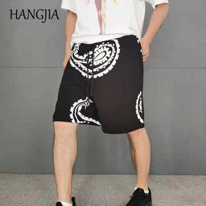 Hip Hop Streetwear Cashew Printing Short Men Women Harajuku Paisley Floral Mens Hawaiian Sweat Shorts Retro Five-point Pants C0607