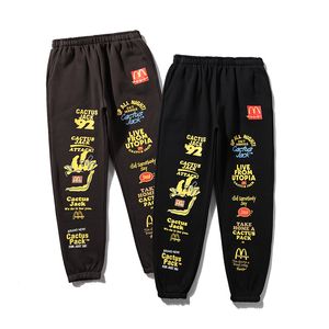 Erkekler Için Esnek Bel Külotlu Pantolon toptan satış-Travis Scott Kaktüs Jack Pantolon Trendy Tam Vücut Logo Baskı Moda Pantolon Pamuk Erkekler ve Kadınlar için Yüksek Kaliteli Tasarımcı Sweatpants