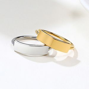 Anello a fascia in acciaio inossidabile Anelli lisci con barra piegata lucidata per le donne Matrimonio in oro rosa / oro / argento