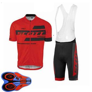 Scott Team Ropa Ciclismo 통기성 남성 사이클링 짧은 소매 저지 턱받이 반바지 세트 여름 도로 경주 의류 야외 자전거 유니폼 스포츠 정장 S210042086