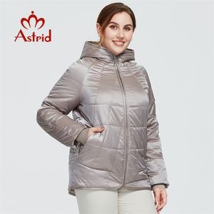 Astrid Autumn Winter Women's Coat Women Windproof Warm Parka Plaid Fashion Jack huva stora storlekar Kvinnliga kläder 9385 210916