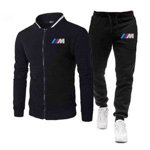 Tenis Yeniliği toptan satış-2021 Araba Standart BMW Kapşonlu Spor Erkek Takım Elbise Spor Rahat Ceket Pantolon Parçalı Kazak Yarış Hoodie