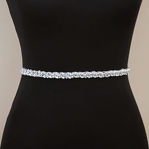 Gümüş Elmas Kemerler Düğün Kanatları Rhinestone Kemeri Mücevherli Kanat Kuşağı Kristal Trim Aplike Kadın Kemerler İçin Gelin