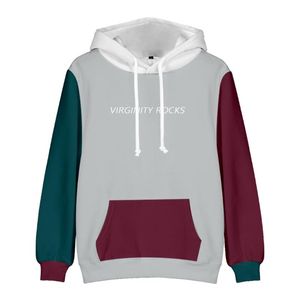 Męskie bluzy bluzy 2022 Danny Virginity Rocks Color Block Gray Hoodie3d Trendy Drukuj All-Match Harajuku Unisex Hoodie Topy M