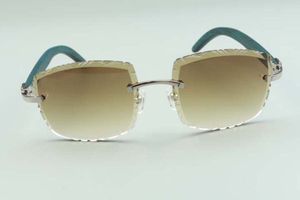 2021 Designers Sunglasses 3524023 Cortes Lente Teal Natural Templos De Madeira Óculos, Tamanho: 58-18-135mm