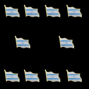 10PCS 3D Israel Flagge Brosche Winken Abzeichen Metall Krawatte Tack Hut Revers Pin Broschen Zubehör