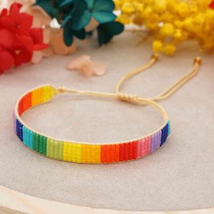 Rainbow Looms Bracelets toptan satış-GO2BOHO BOHO Gökkuşağı Miyuki Boncuklu Bilezik Bilezik Kadınlar Için El Yapımı Tezgah Lüks Bilezikler Yaz Beach Pulsera Takı