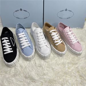 Wholesale thick sole canvas shoes for sale - Group buy Fashion Women Wheel Canvas Shoes Casual Cassetta Thick Soled Increase Flat Lace Up Trainers Waterproof Rubber Bottom Dupe Sneakers With Box