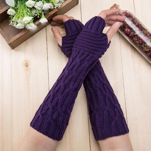 Sporthandschuhe Mode Frauen Winter Handgelenk Arm Wärmer gestrickt langen, fingerlosen weiblichen Frauen im Freien mit 25 #25