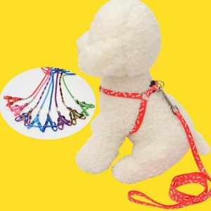 Dog Collar Leashes Justerbar Pet Cat Doggie Puppy Färgrik Nylon Lead Harness Belt Rope Säker Leash Products