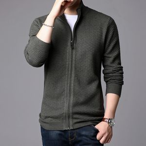 Sweter Męski Streetwear Jesień Zima Cardigan Casual Slim Zipper Swetry BRIBBed Hem Sweter Mężczyźni Plus Rozmiar 3XL 210524