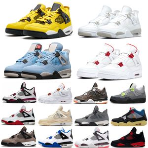 White Oreo 4s Mens Basketball Shoes cactus jack Lightning what the Bred Red Thunder men Trainers Sneakers Sports Size 7-13
