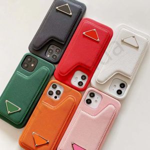 Designer-Handyhüllen für iPhone 13 Pro Max 12 Mini 11Pro 7 8 Plus X XS MAX XR mit umgekehrtem Dreieck-Kartenfach Anti-Klopf-Schutzhülle L01