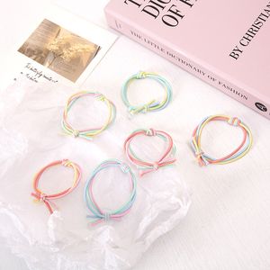 Farbe Paar Knoten Kopf Seil Frauen hochelastische langlebige Haarbindung Gummiband Lederbezug koreanische schöne Schachtelhalm Haarkreis