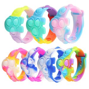 Wholesale simple dimple for sale - Group buy Fidget Bracelet Push Bubble Fidgets Toys for Kids Adults ADHD ADD Autism Anxiety Silicone Wearable Stress Relief Simple Dimple Bracelets Watch Wristband