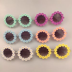 Kids Sunglasses Adult Round Flower Fashion Sunglasse Girls Boys Sport Shades Glasses UV400 Outdoor Sun Eyewear 7 Colors