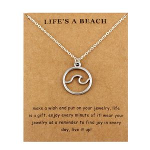 Pendant Necklaces Ocean Waves Beach Necklace Nautical Surfing Pendants Women Men Jewelry Lover's Party Gift Drop