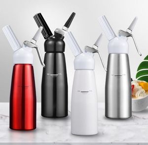 500ML Attrezzi per dolci in metallo N2O Dispenser Panna Whipper Caffè Dessert Salse Burro di ghiaccio Frusta Alluminio Acciaio inossidabile Montato Schiuma fresca Maker