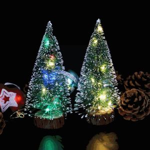 クリスマスの装飾1ピースミニツリーの松の針LEDライトナタールナイナビダッドギフト装飾フェスティバルタブレーションM1B7