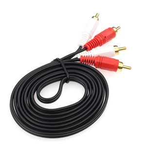 1,5 m 2RCA macho para 2 RCA macho estéreo AUX cabo de áudio RCA para laptop DVD TV alto-falante