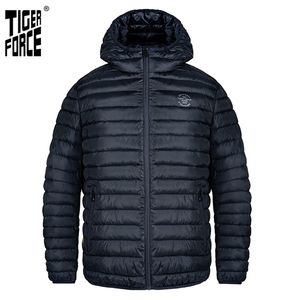 Tiger Force Męskie Kurtka Wiosna Casual Moda Wysokiej Jakości Solidne Zipper Męskie Odzież Płaszcz Casual Fashion Parka 50402 211124