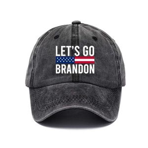 Lass uns gehen Brandon Ball Hut Anti Biden Lustiger Humor Baseballkappe Snapbacks US-Flagge Sternstreifen FJB-Druck Denim-Hüte Trump 2024 Politische Kostüme G80UARV