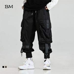 Streetwear Joggers Hip Hop Pantolon Siyah Harem Pantolon Erkek Techwear Giysi Fashions Kore Tarzı Kpop Erkek Giyim 211112