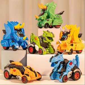 Jogos de Novidade Brinquedos Impacto Intial Deformação Deformação Brinquedo Dinossauro Modelo Carinho Trocando Carro Boy Boy Tiranossaurus Rex Chariot Atacado