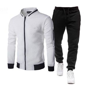 Mäns Tracksuits Men Tracksuit Set Polyester Sweatshirt 2021 Vår Sporting Fleece Jacka + Byxor Casual Sports Suit Sportswear 4xl