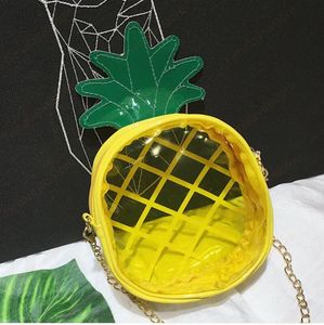 Summer Children's Transparent Galaretka Torba Dzieci Mini Coin Torebki Torebki Cute Ananas Baby Girls Small Ramię Crossbody Torby