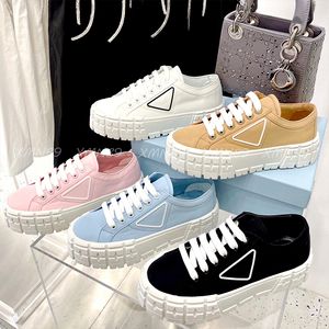 Damen-Freizeitschuhe, modischer Plateau-Sneaker aus Gummi, inspiriert von Motocross-Reifen, hochwertige Luxus-Designer-Sneaker aus Nylon-Gabardine