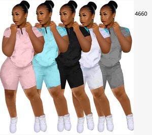 Summer Women tracksuits short sleeve outfits pullover T-shirts+shorts pants two piece set plus size 2XL jogging suit casual sportswear black letter sweatsuits 4660