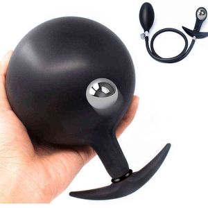 Nxy Giocattoli Anali Pompa a Mano Butt Plug Gonfiabile Dildo Nessun Vibratore Giocattoli Adulti del Sesso per Donne Uomini Strapon Big Bead Tail Massaggiatore Prostatico 1207